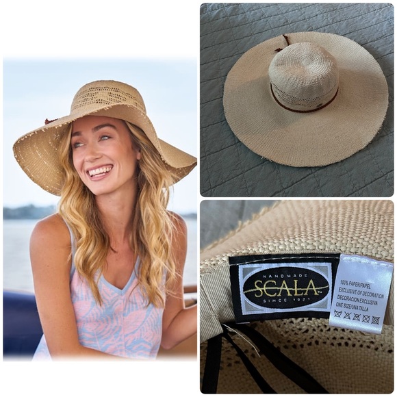 Scala | Accessories | Scala Handmade Tan Widebrimmed Sun Hat  display picture 1